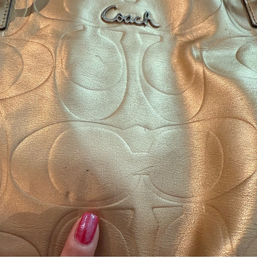 Coach Metallic Gold Monogram C Purse - Picture 4 of 16